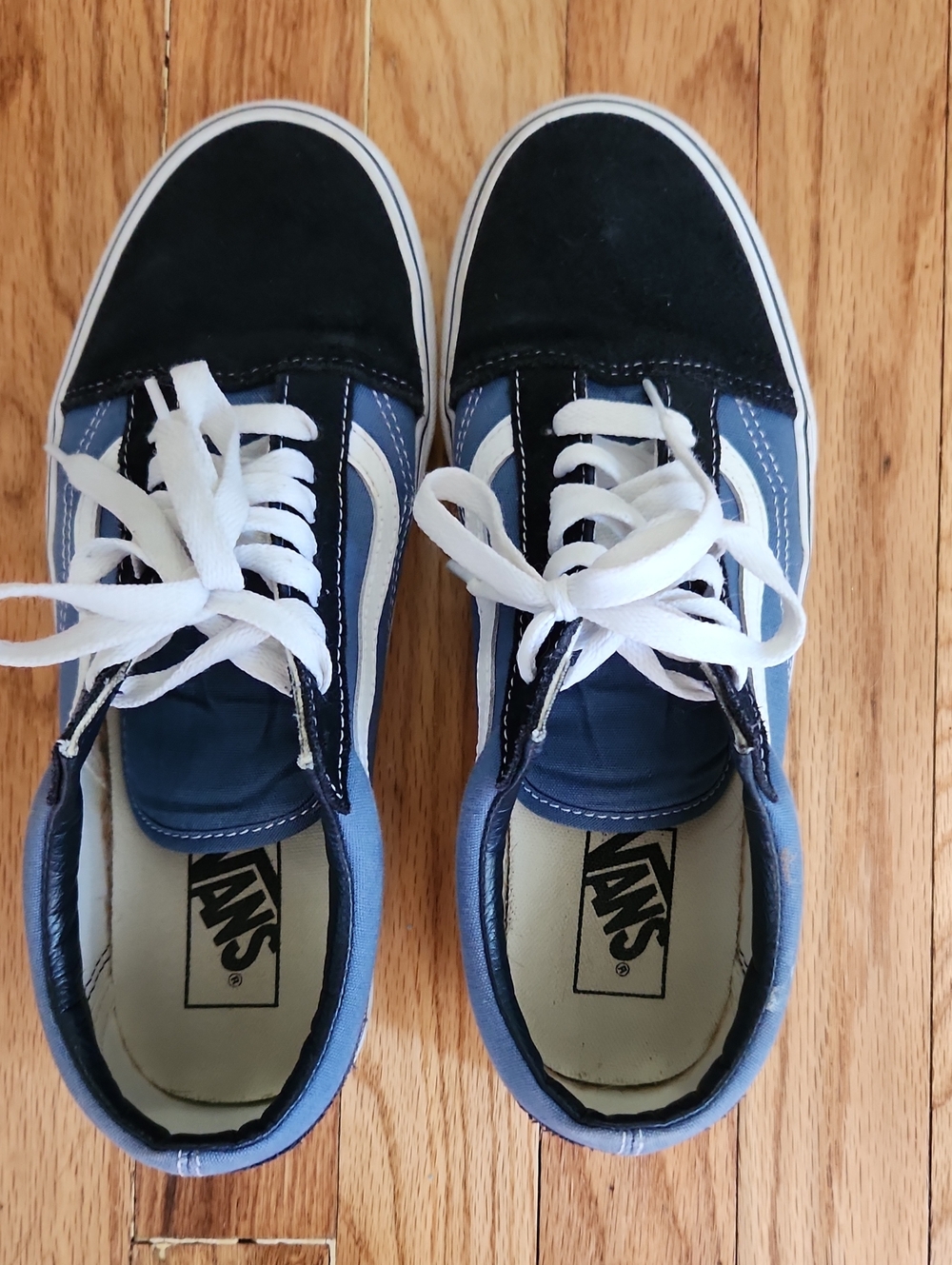 Vans Blue Canvas And Suede Low Top Sneakers Men's Size 8.5 / Women's Size 10